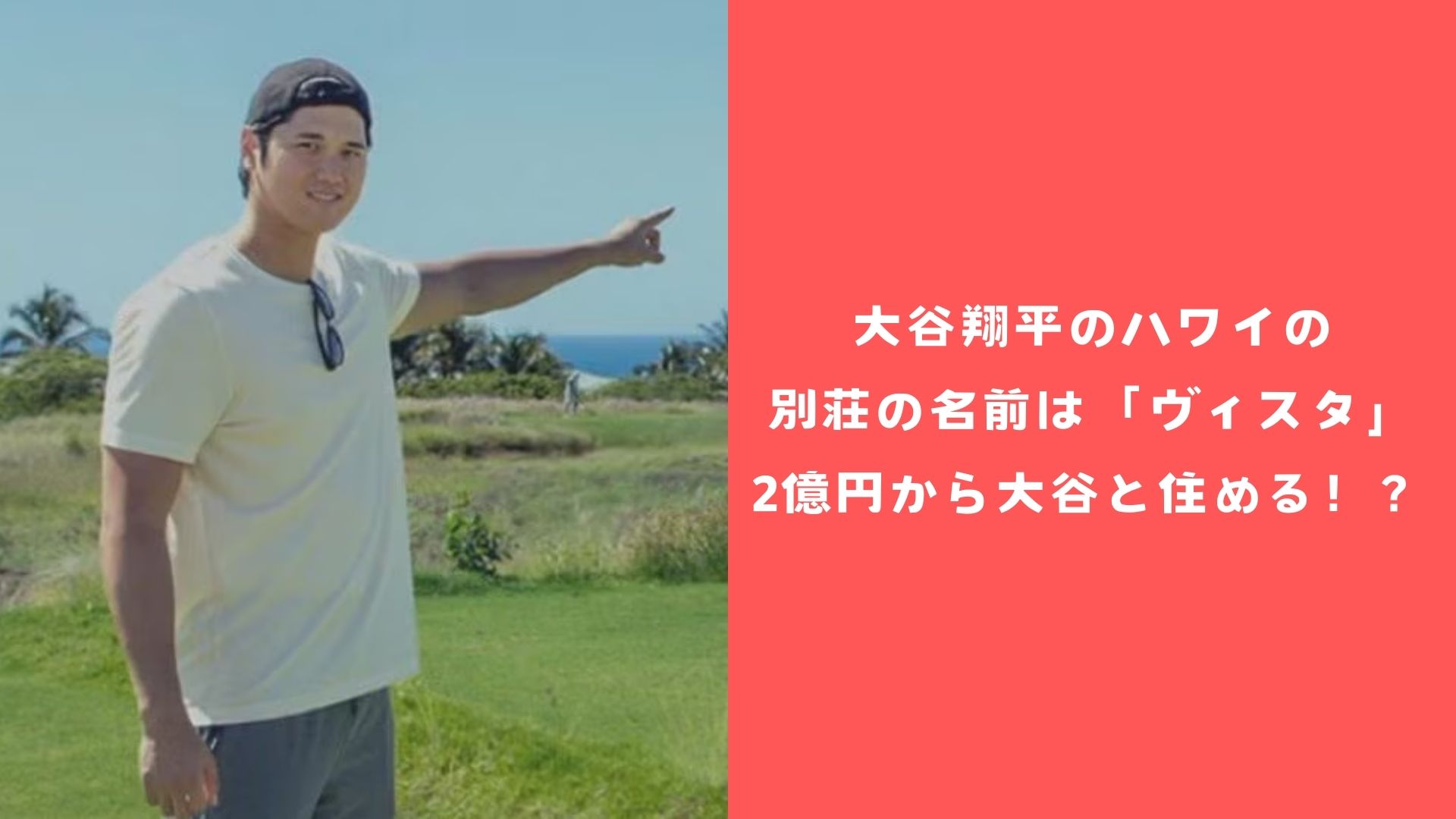 大谷翔平のハワイの別荘の名前は「ヴィスタ」。2億円から大谷と住める！？